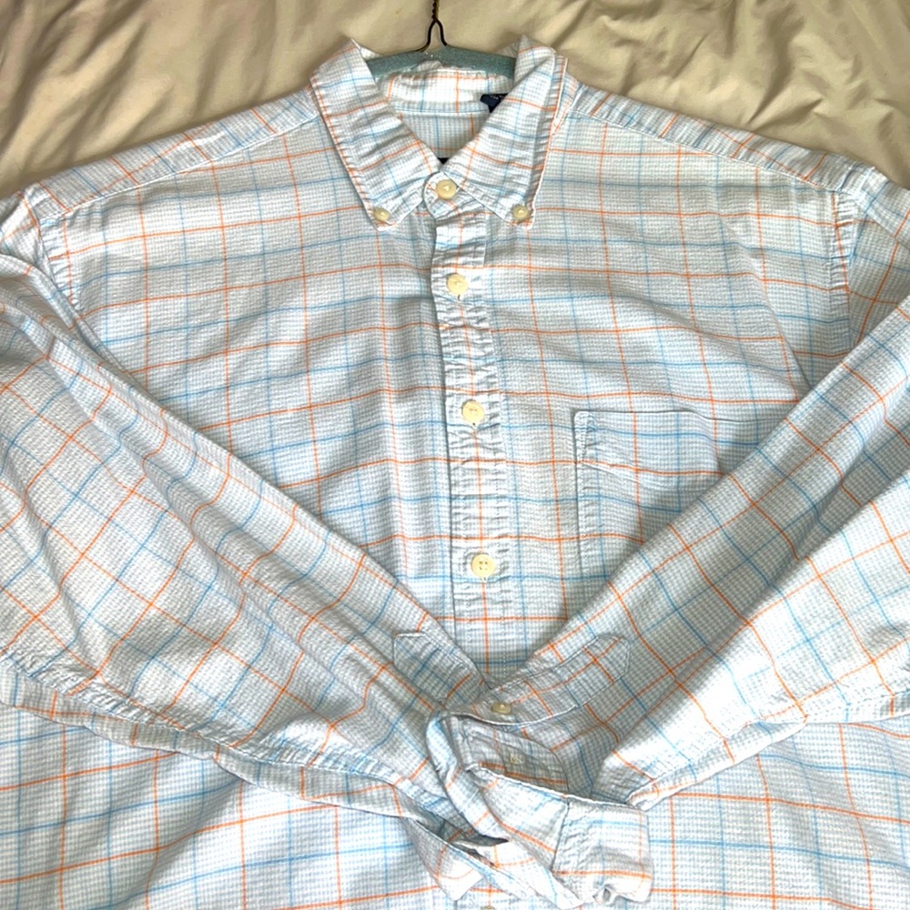 Blue Plaid Button Down Shirt